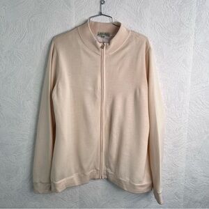 Fairway & Greene Abbey Merino Windsweater Cream Zip-Up Jacket Size X-Large